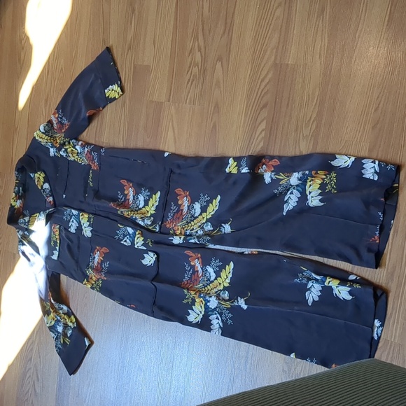 Madewell Satin Pajama Jumpsuit in Blooming Oasis - Picture 8 of 8